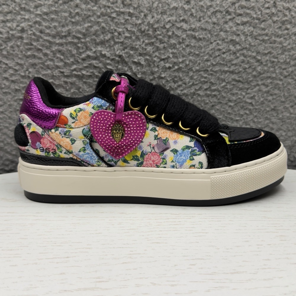 Kurt Geiger London Women's 6.5 Southbank Tag Floral Print Platform Sneakers 36.5